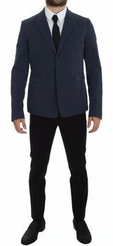 Dolce & Gabbana Blue Cotton Stretch Casual Blazer -   -  Dolce & Gabbana.